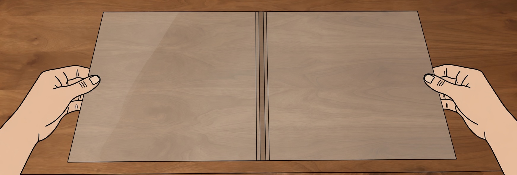 Open the Gatefold Jacket sleeve with the spine facing you